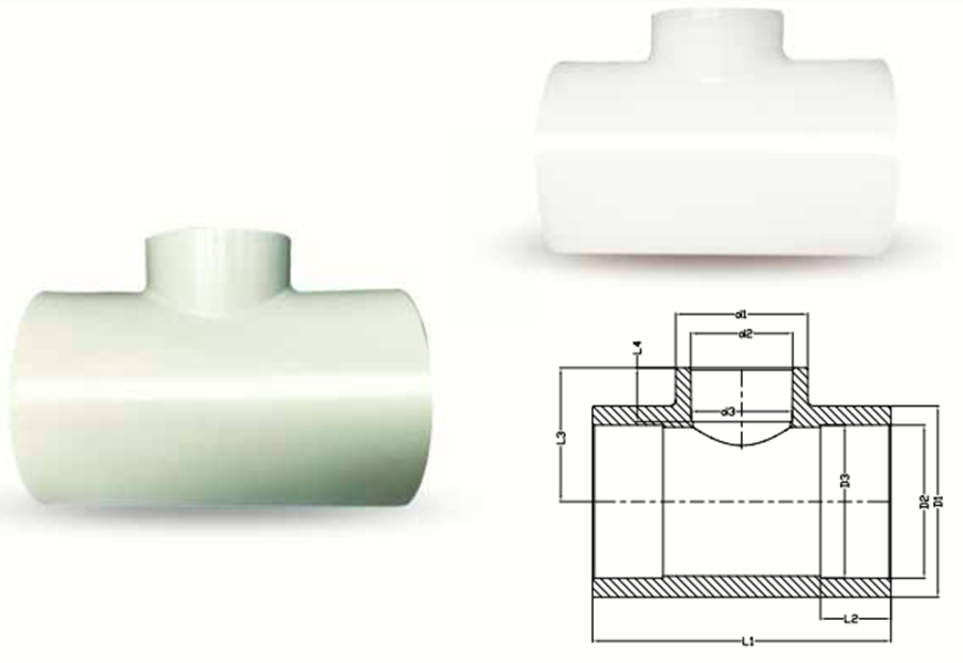 PVDF/PPH異徑三通（承插式）